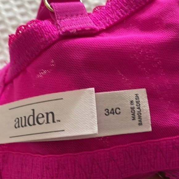 Auden Bra 34C Hot Pink Barbiecore Fairycore Mesh Stretchy Adjustable Sheer Wired - Picture 10 of 11